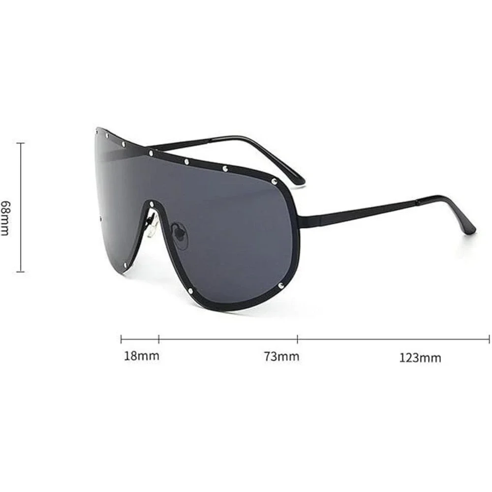 Shield Sunglasses‎ Studded Oversized Fashion Visor Sun Glasses Women Men Lentes